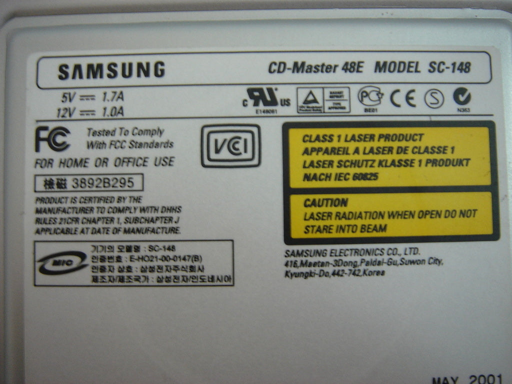 Samsung S CD-ROM Compaq White Bezel IDE ATAPI ( SC-148 SC-148 176135-F70  Samsung Compaq )