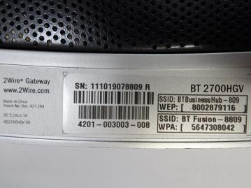 2WIRE 2700HGV Wireless Router ( 2700HGV 2700HGV    2Wire )