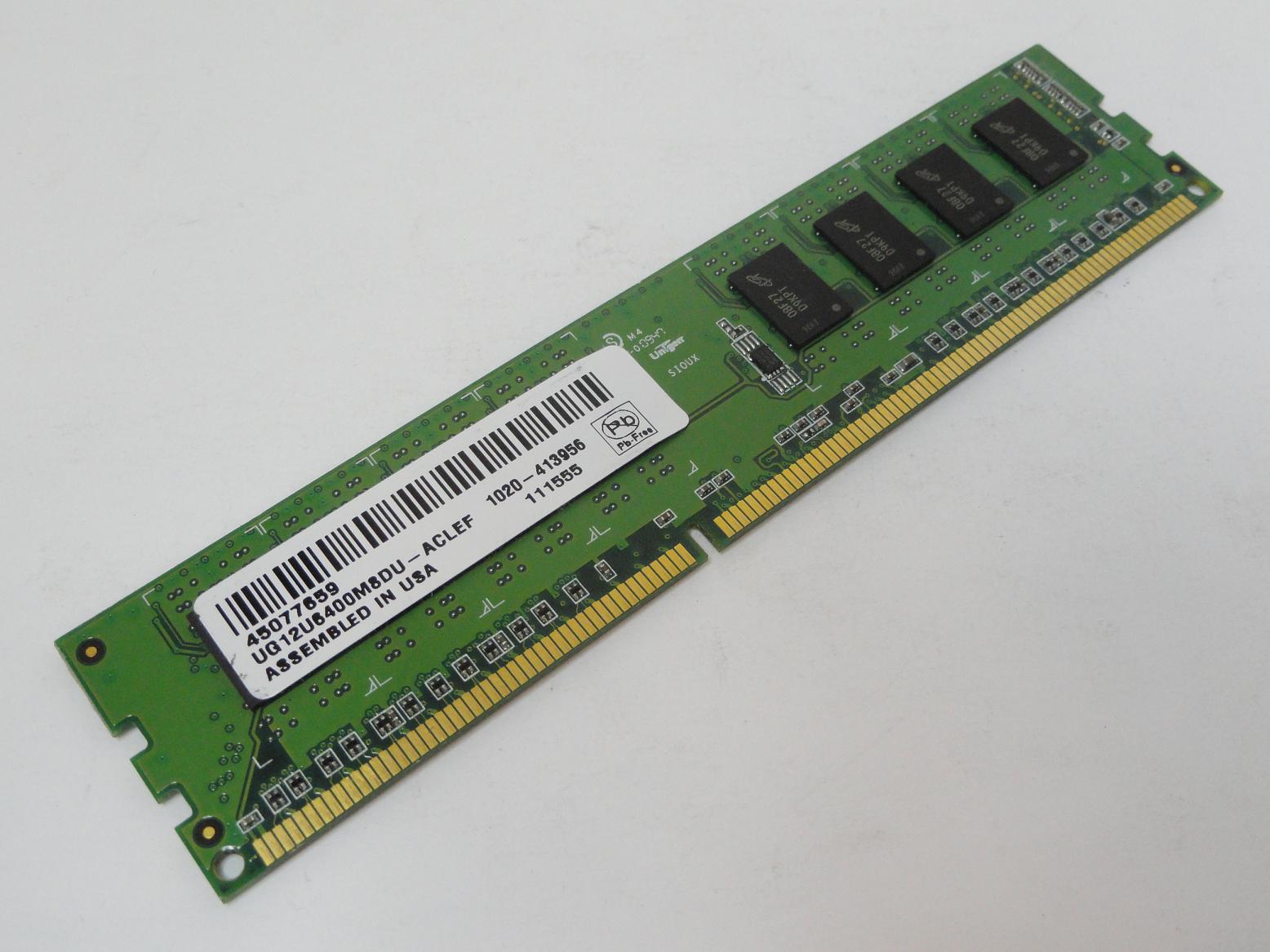 Unigen 1GB PC3-10600 DDR3-1333MHz DIMM RAM ( UG12U6400M8DU-ACLEF UG12U6400M8DU-ACLEF    Unigen )SB