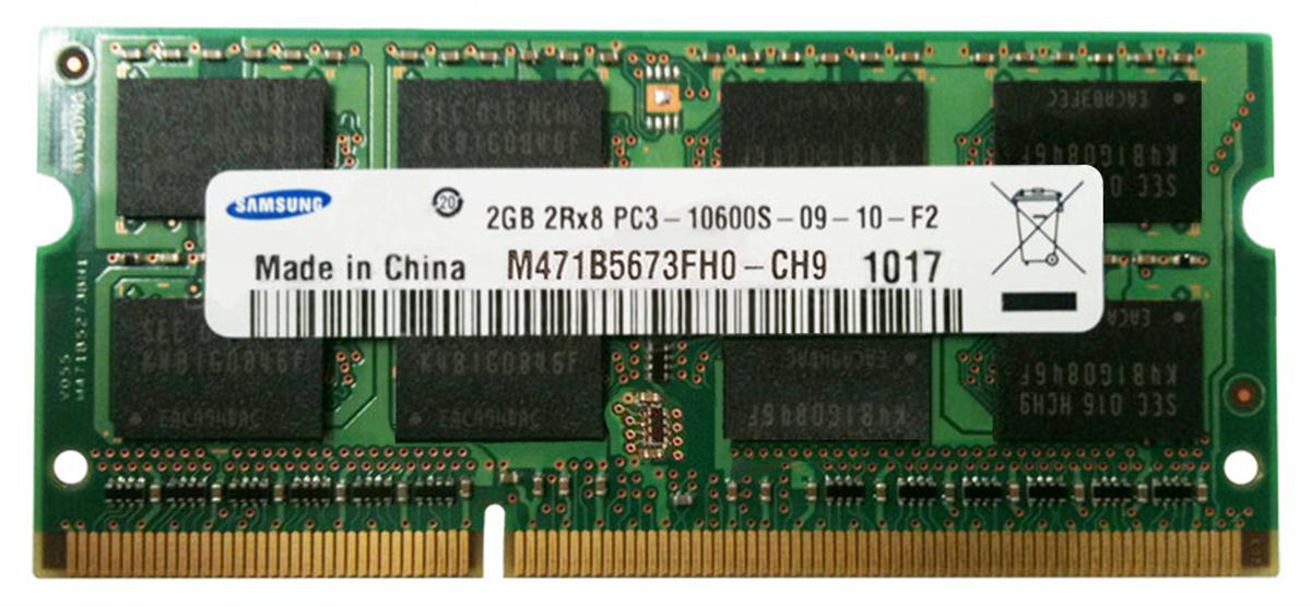 SAMSUNG 2GB PC3-10600S DDR3-1333MHZ SODIMMM Laptop Memory  (M471B5673FH0-CH9 REF)