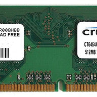 Micron 512MB PC2-5300 DDR2-667MHz non-ECC Unbuffered CL5 240-Pin DIMM Single Rank Memory Module ( MT8HTF6464AY-667F1 REF )