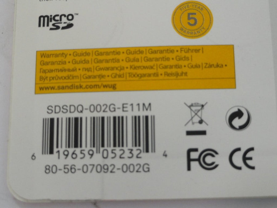 SanDisk 2Gb MicroSD Memory Card