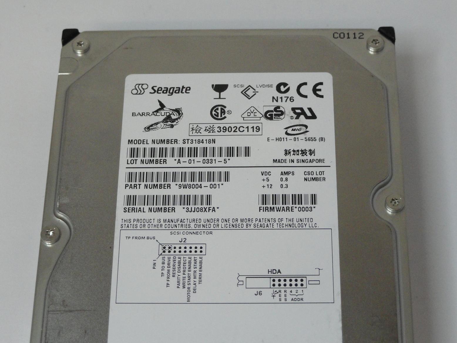 Seagate 18GB SCSI 50 Pin 7200rpm 3.5in HDD