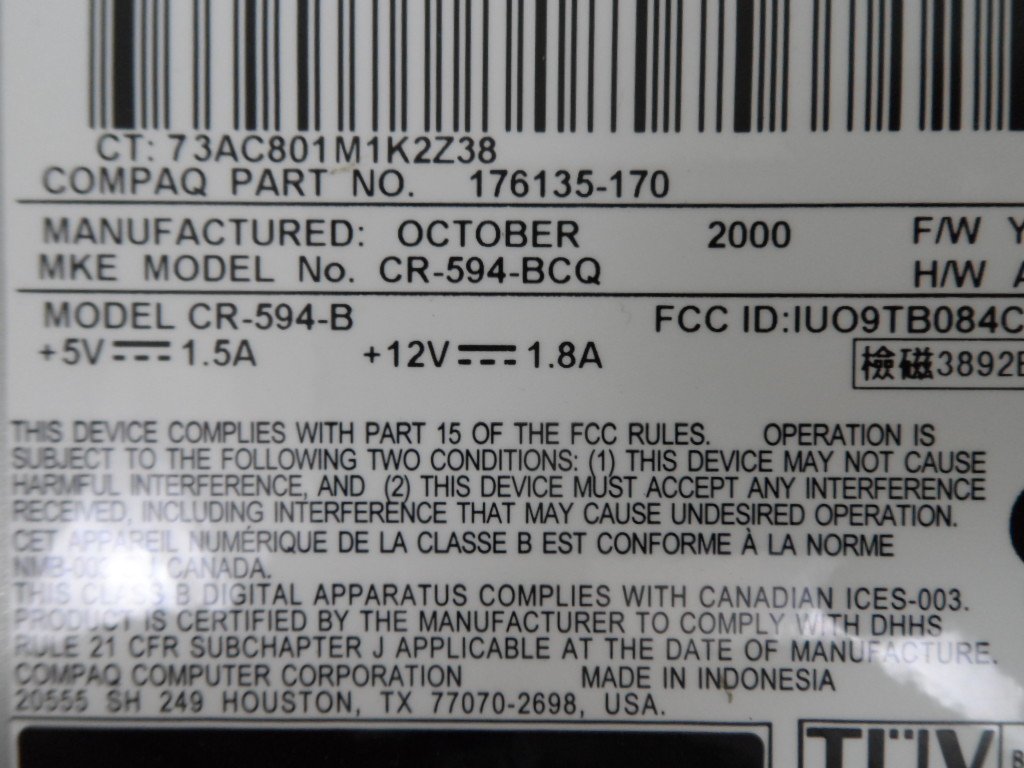 Compaq CR-594-BCQ 48x CD Rom Drive