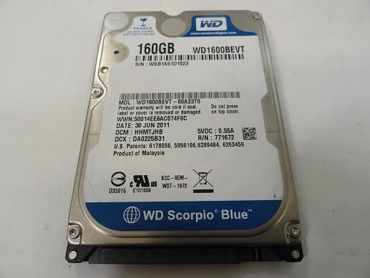 Western Digital 160GB SATA 5400rpm 2.5in HDD ( WD1600BEVT WD1600BEVT-00ZCT0    Western Digital )