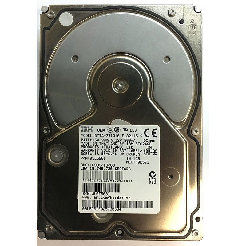 IBM 10.1Gb IDE 7200rpm 3.5in HDD ( 03L5261  DTTA-371010 Ref)