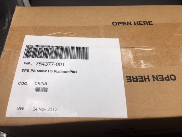 HP POWER SUPPLY 500W FLEX SLOT PLATINUM (754377-001 720478-B21 NEW)