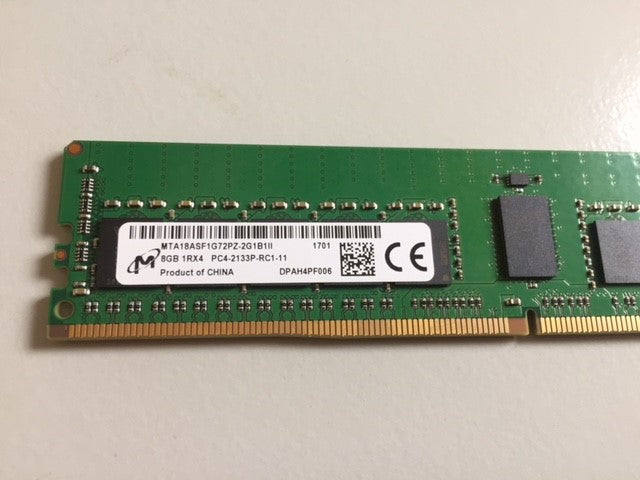 MICRON 8GB PC4-2133-P-R REG ECC 1RX4 MEM RDIMM (MTA18ASF1G72PZ-2G1 REF)
