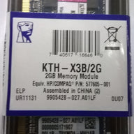 Kingston KTH-X3B/2G 2 GB, PC3-10600 DDR3 SDRAM 1333 MHz PN (577605 001 New)