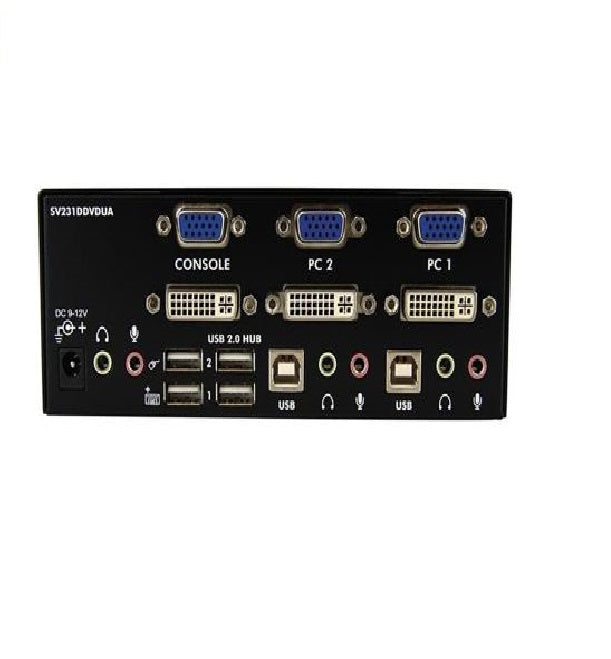 STARTECH  2 Port Dual Monitor DVI KVM Switch (SV231DDVDUA NOB )