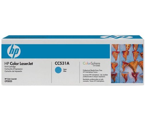 HP COLOR LASERJET CYAN PRINT CARTRIDGE WITH COLOR SPH (CC531A NEW)
