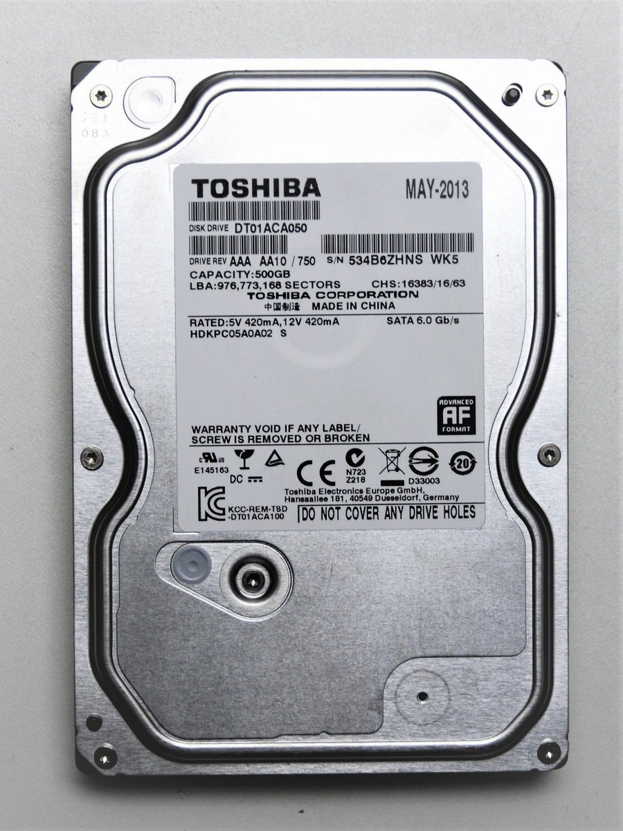 Toshiba 500GB SATA 7200rpm 3.5in HDD ( DT01ACA050  Toshiba Ref )