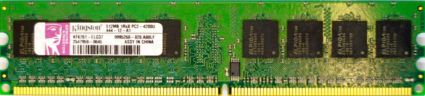Hynix 1024MB (2x 512MB) PC2-4200 DDR2-533MHz non-ECC Unbuffered CL4 240-Pin DIMM Memory Module (HYMP564U64P8-C4)