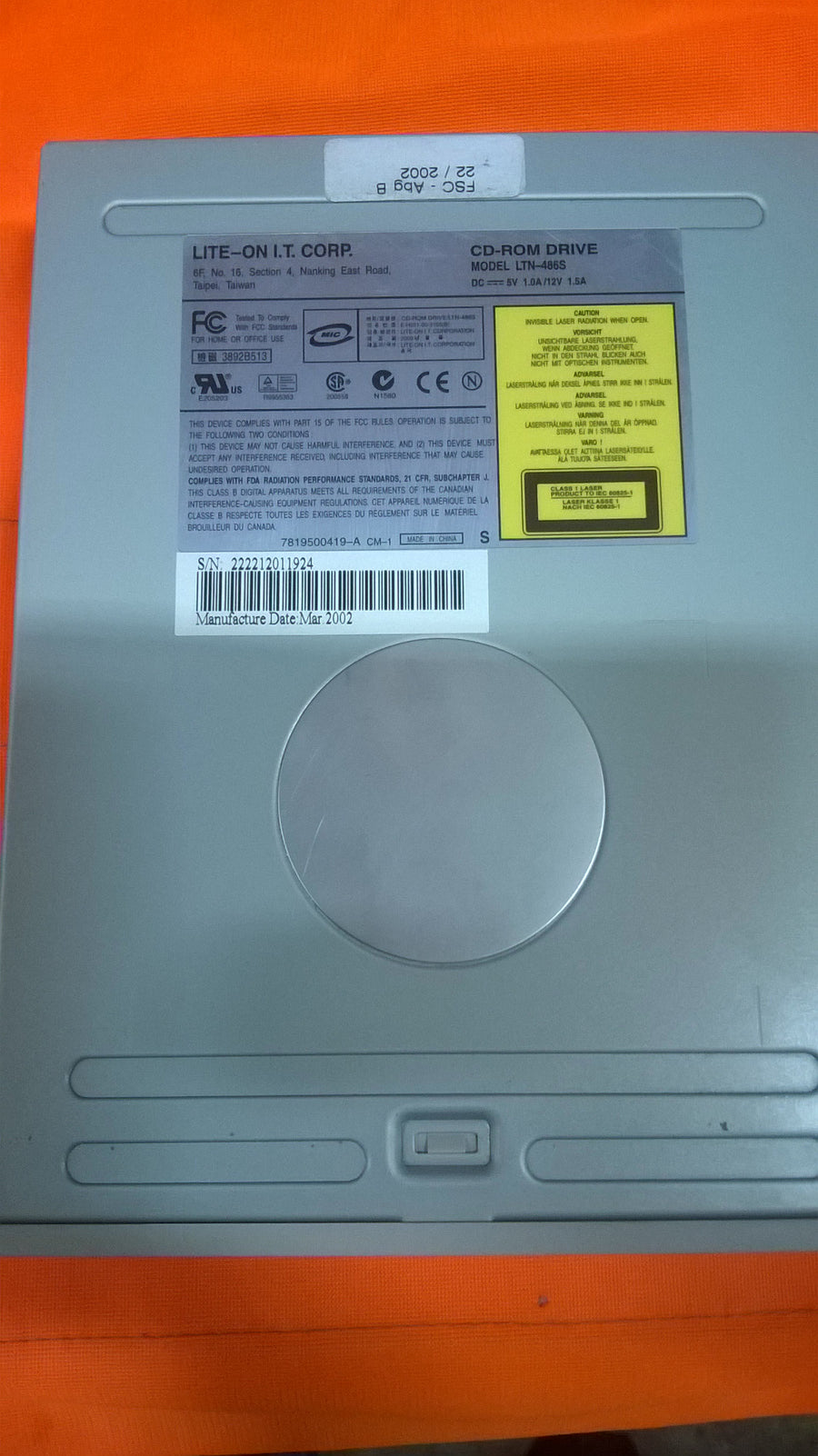 Lite-On 48x Internal IDE CD ROM Black ( LTN-486S  176135-ED0 LTN-486S-CA2   Lite-On Compaq )