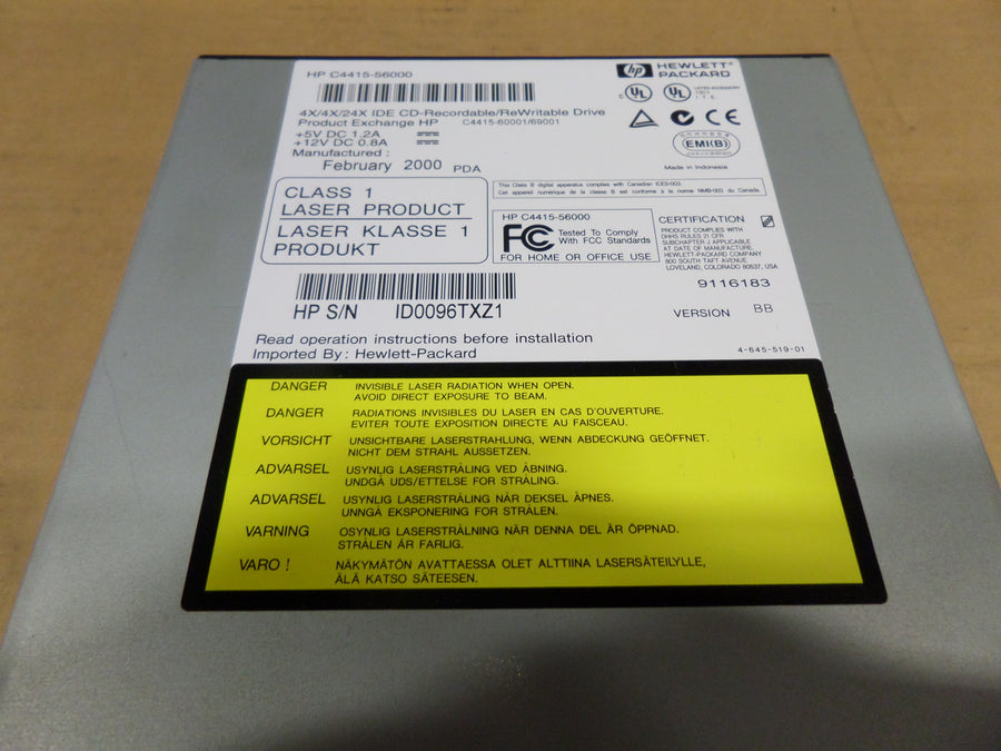 HP C4415 56000 CD-WRITER 8200 SERIES 4X/4X/24X IDE ( C4415 56000  HP )
