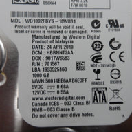 Dell / WD 1Tb SATA 7200RPM 3.5in HDD (WD1002FBYS-18W8B0 050XV4 50XV4  Ref)