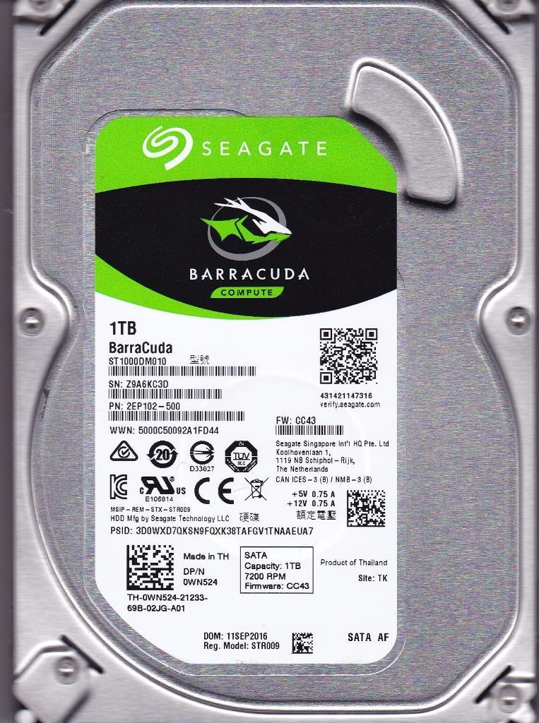 Seagate BarraCuda ST1000DM010  Hard Drive 3.5" SATA III 6GB's 7200RPM 64MB ( 2EP102-500 ST1000DM010  New )