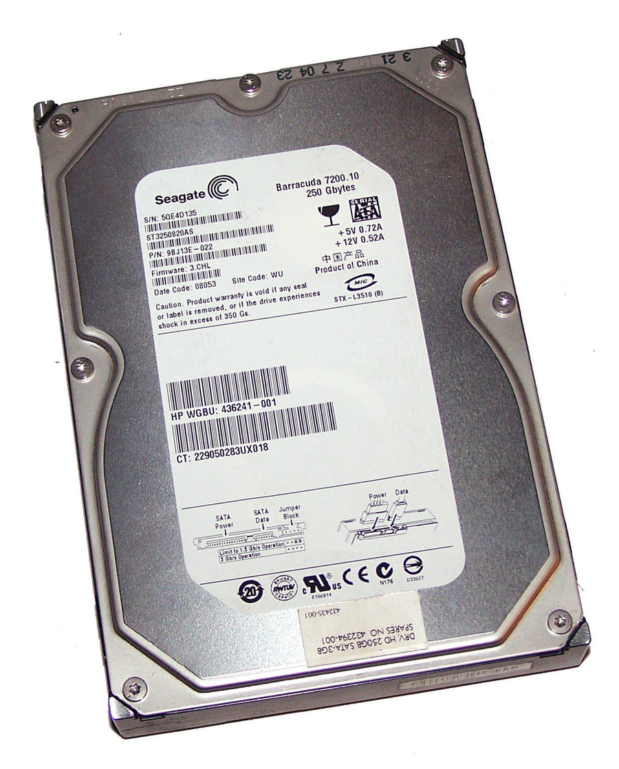 Seagate HP 500GB SATA 7200rpm 3.5in HDD ( 9BJ146-022 ST3500630AS 455059-001  Ref)