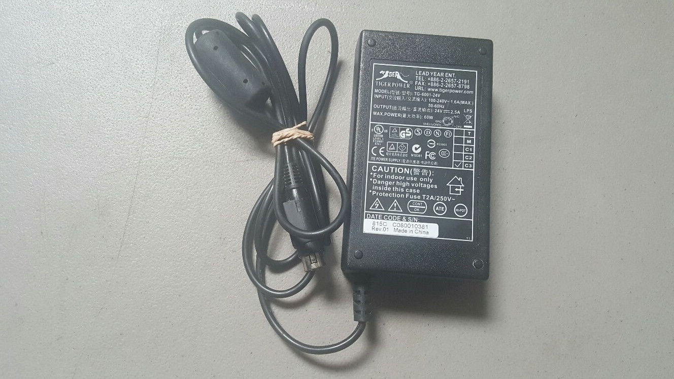 TIGER POWER ADAPTER (TG-6001-24V  USED)