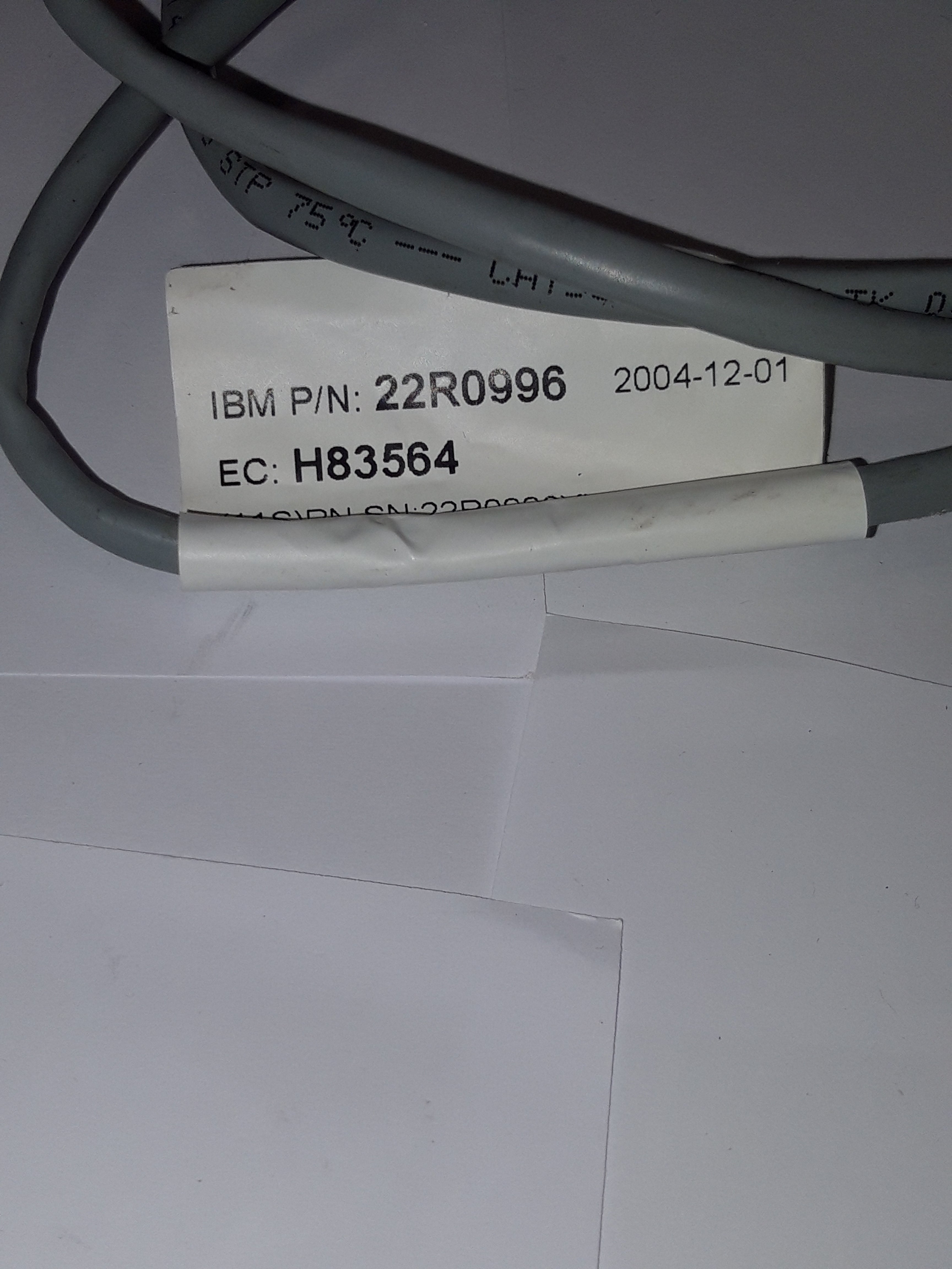 IBM Cable CEC 2 (Lower) to Ethernet Grey 1.2m (22R0996 USED)