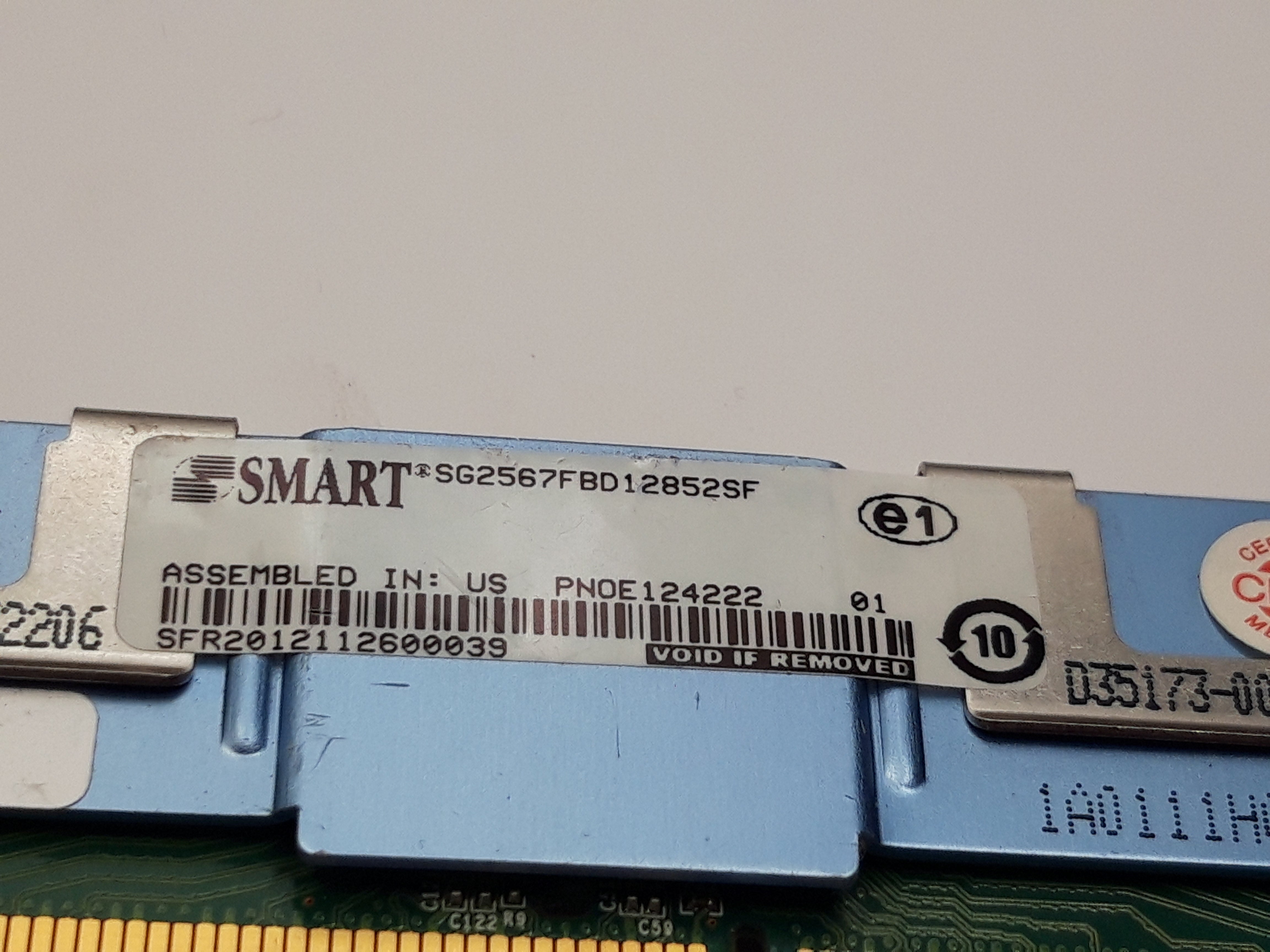 Smart 2GB PC2-5300 DDR2-667MHz ECC Fully Buffered CL5 240-Pin DIMM (SG2567FBD12852SF REF)