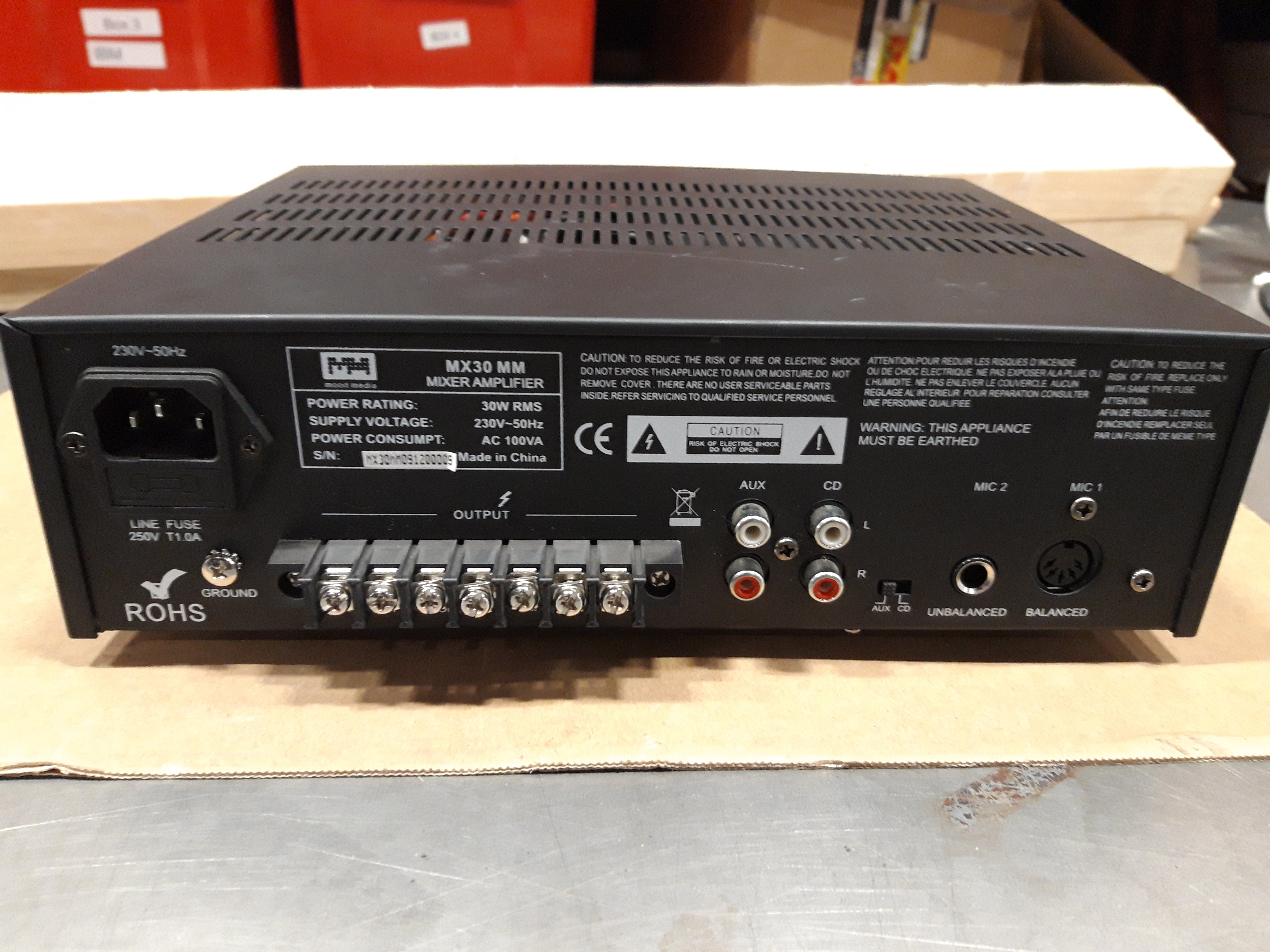 Mood Media MX30 Mixer Amplifier (MX30 MM Used) With PSU