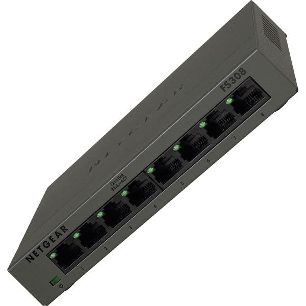 NETGEAR 8 Port Fast Ethernet Switch (FS308 100UKS NEW)