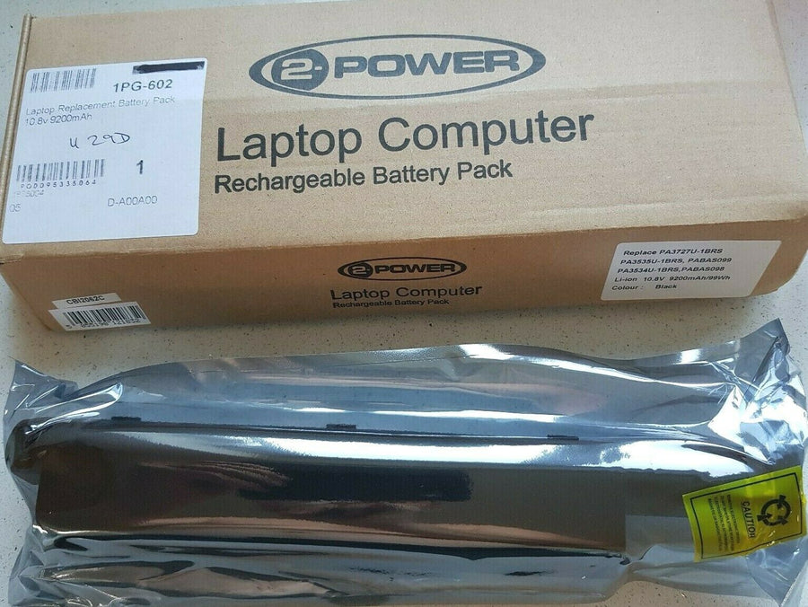 2 POWER Laptop Computer Rechargeable Battery Pack (PA3788U 1BRS NOB)