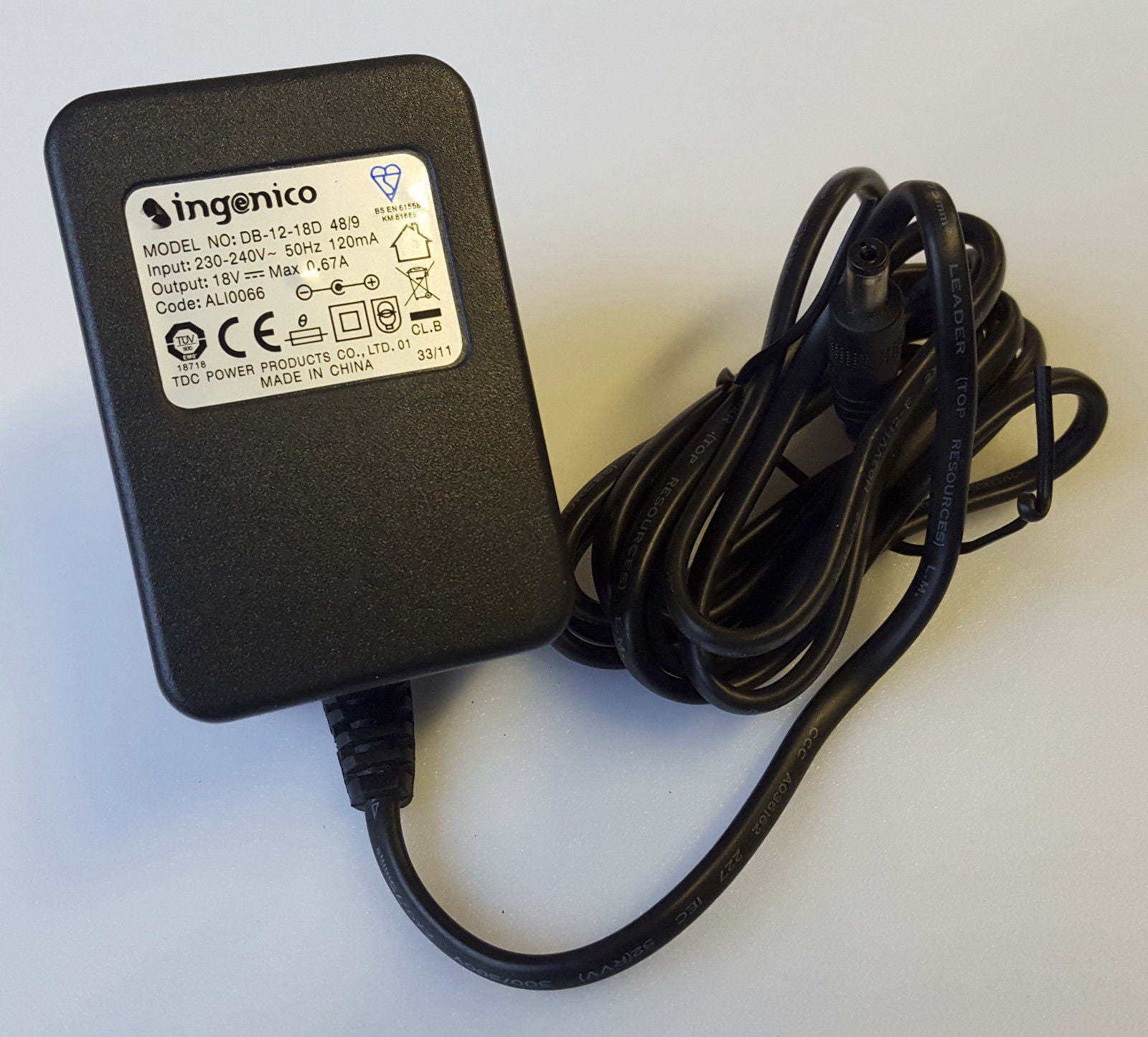 Genuine Ingenico Db-12-18d 48/9 AC Power Supply Adapter 18v 0.67a UK PSU (Db-12-18d 48/9 NEW)