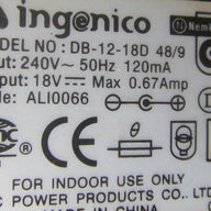 Genuine Ingenico Db-12-18d 48/9 AC Power Supply Adapter 18v 0.67a UK PSU (Db-12-18d 48/9 NEW)