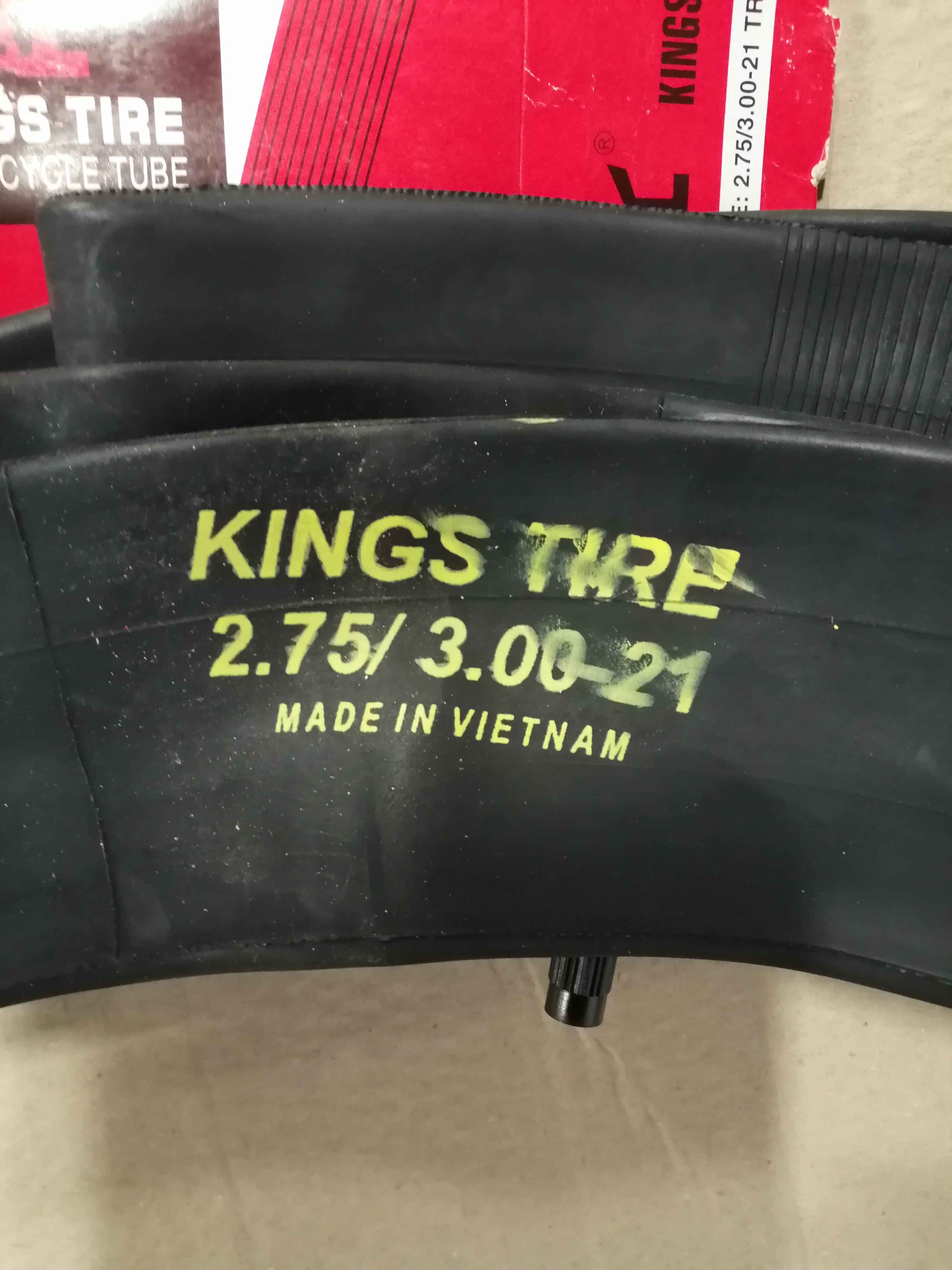 KINGS TYRE MOTORCYCLE INNERTUBE  (2.75/3.00-21 TR4 NOB )