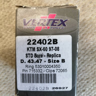 VERTEX Piston Kit KTM Sx-60 D. 43.47mm ( 22402B NOB )