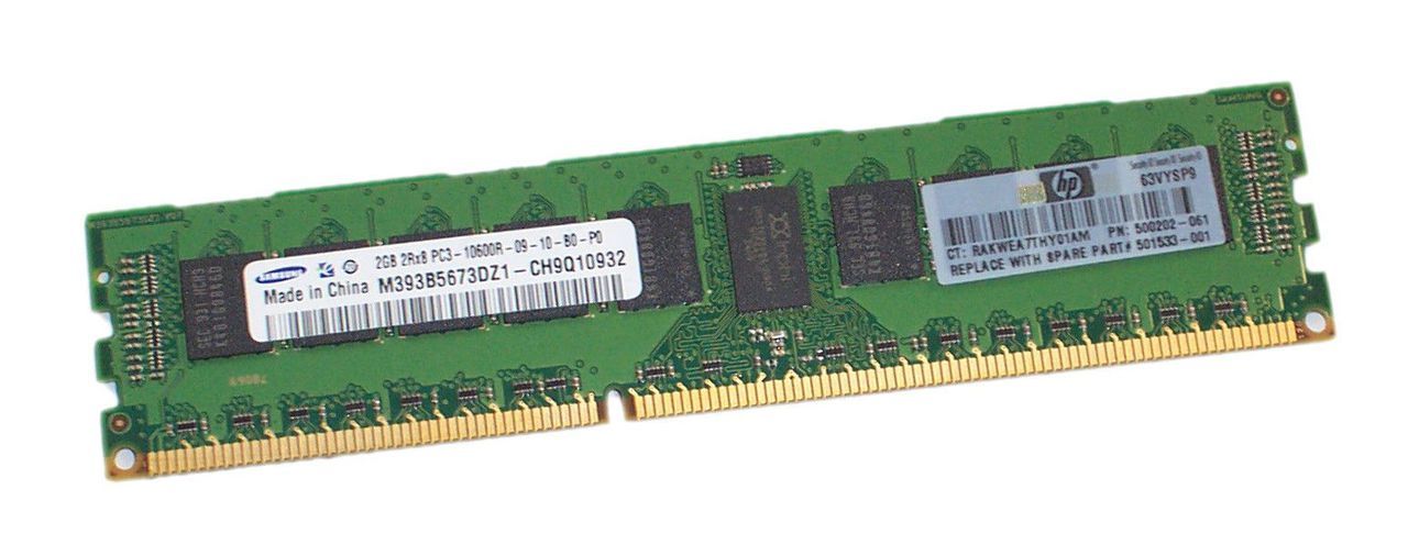 HP 2GB 2RX8 PC3-10600R -9 KIT (500656-B21 500202-061 NEW)