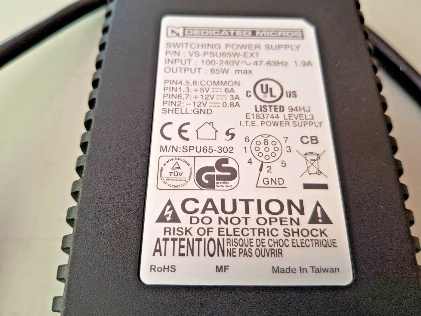 Dedicated Micros Switching Power Supply 65W (VS PSU65W EXT USED)