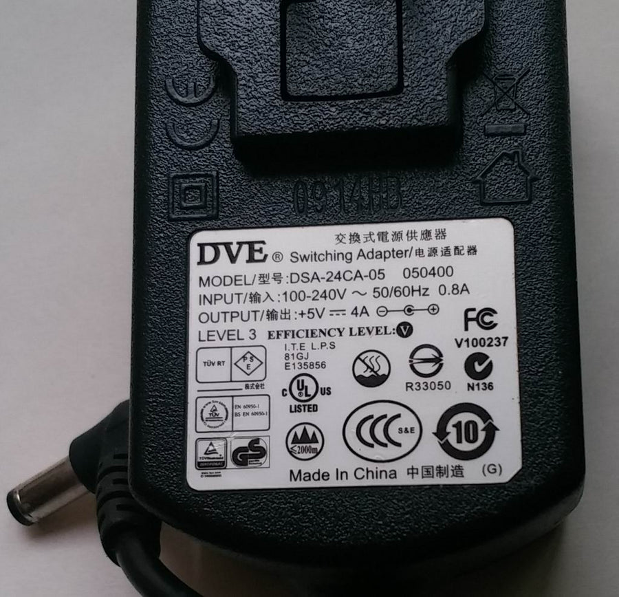 DVE Switching Adaptor 5V 4A (DSA 24CA 05 USED)