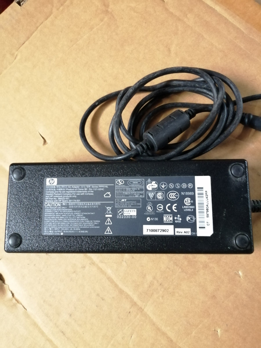 HP AC ADAPTER PPP016L IN 240V 2A OUT18.5V 6.5A (384022-001 USED )