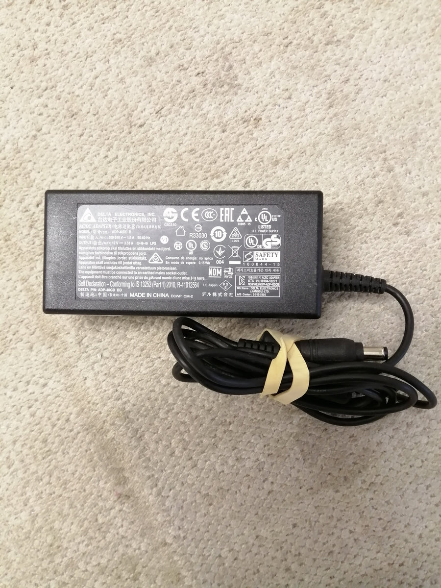 DELTA AC ADAPTER ADP-40DD B IN 240 V 1.5A OUT 12V 3.33A ( ADP-40GD BD USED )