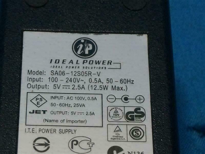 IDEAL POWER AC Power Adaptor 12.5W (SA06 12S05R USED)