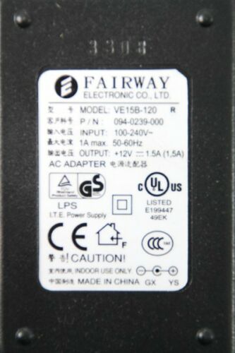 FAIRWAY Power Supply 12V (VE15B 120 094 0180 000 USED)