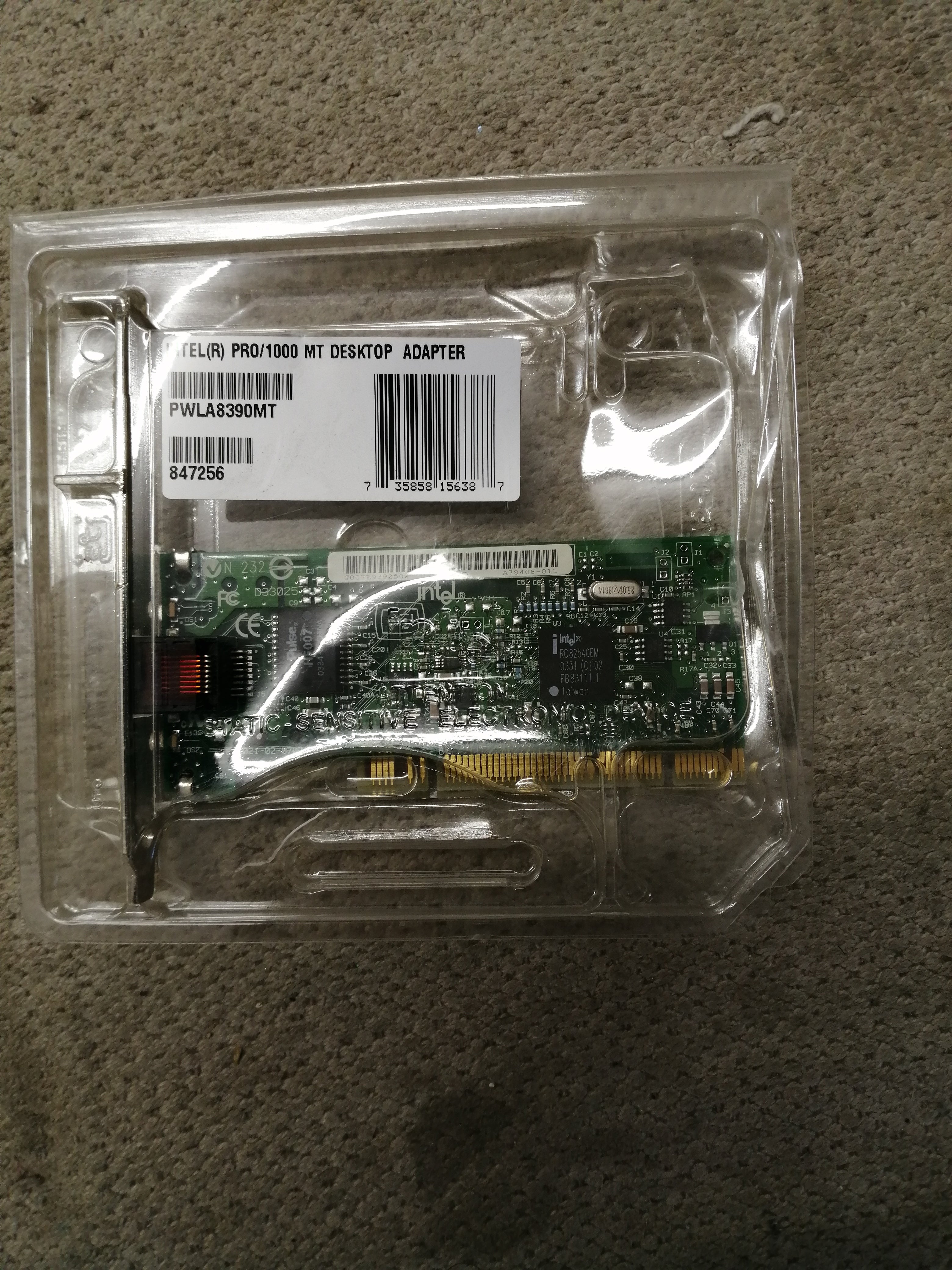 INTEL PRO/1000 MTDESKTOP ADAPTER ( PWLA8390MT USED )