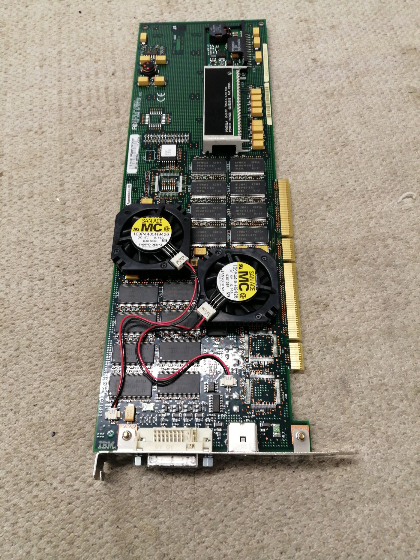 IBM GXT6000P Power PCI DVI 2-Fan Video Card 3Pin MINI DIN 64Bit ( 00P2368  USED )