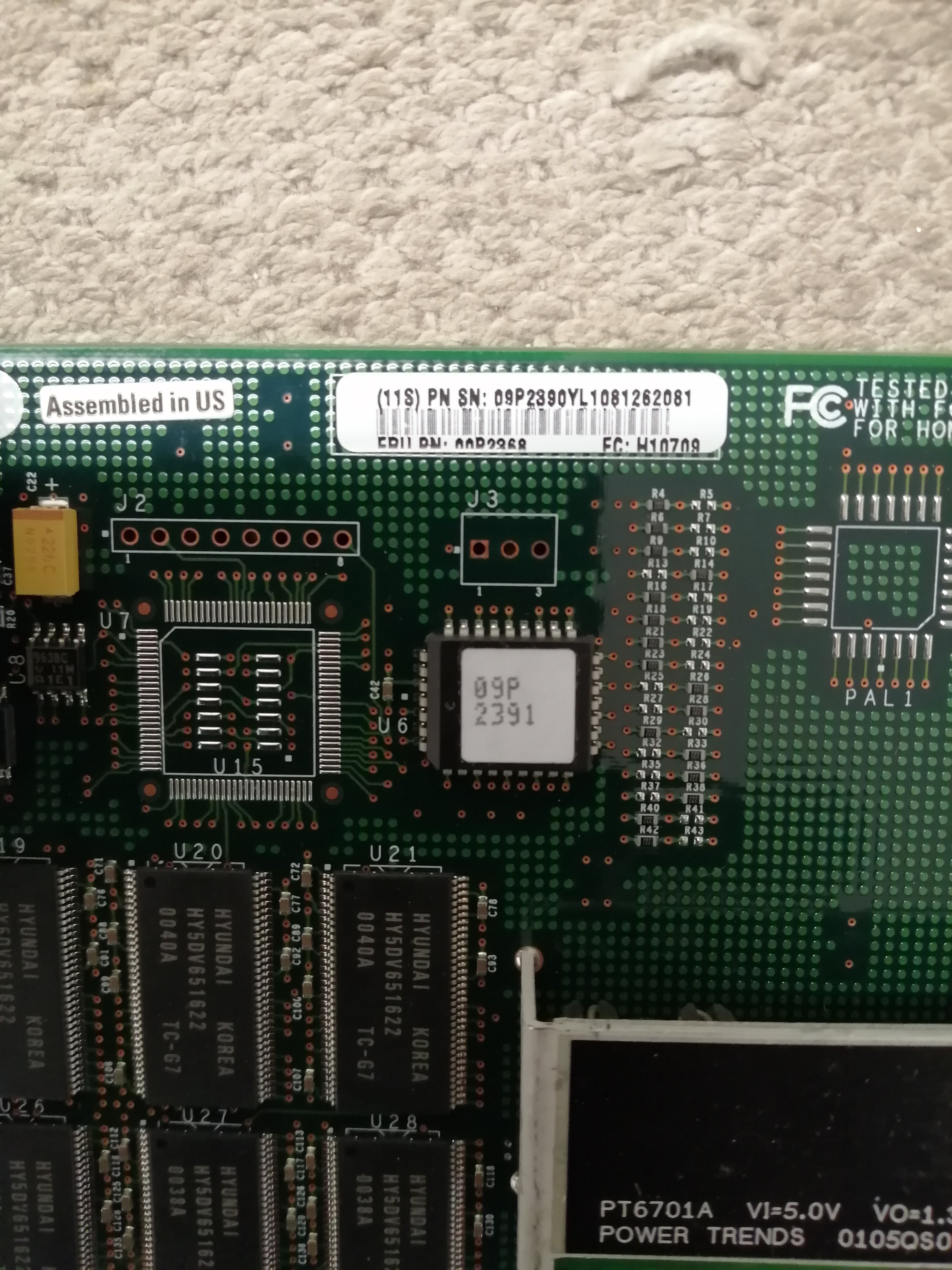 IBM GXT6000P Power PCI DVI 2-Fan Video Card 3Pin MINI DIN 64Bit ( 00P2368  USED )