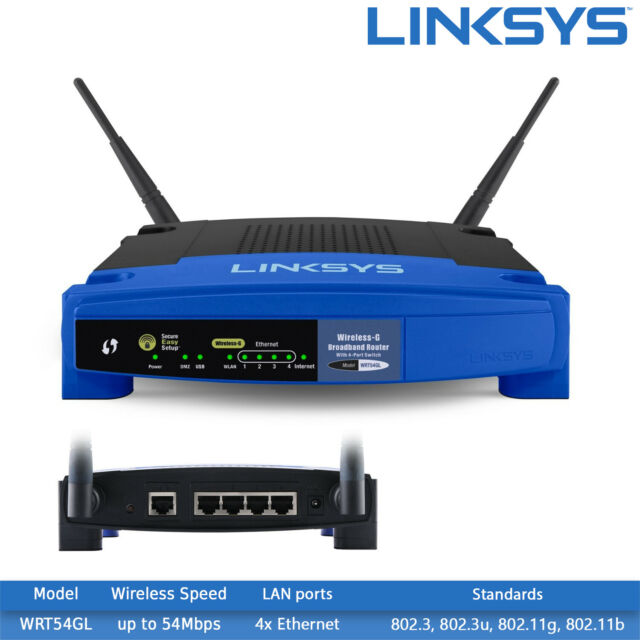 LINKSYS Wireless G Broadband Router 4 Port Switch (WRT54GL USED)
