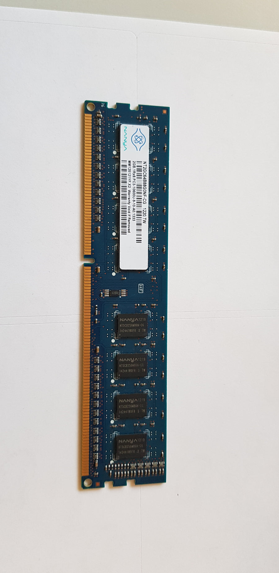 Nanya 2GB 1Rx8 PC3-10600U DDR3  240Pin DIMM Memory Module (NT2GC64B88G0NF-CG)