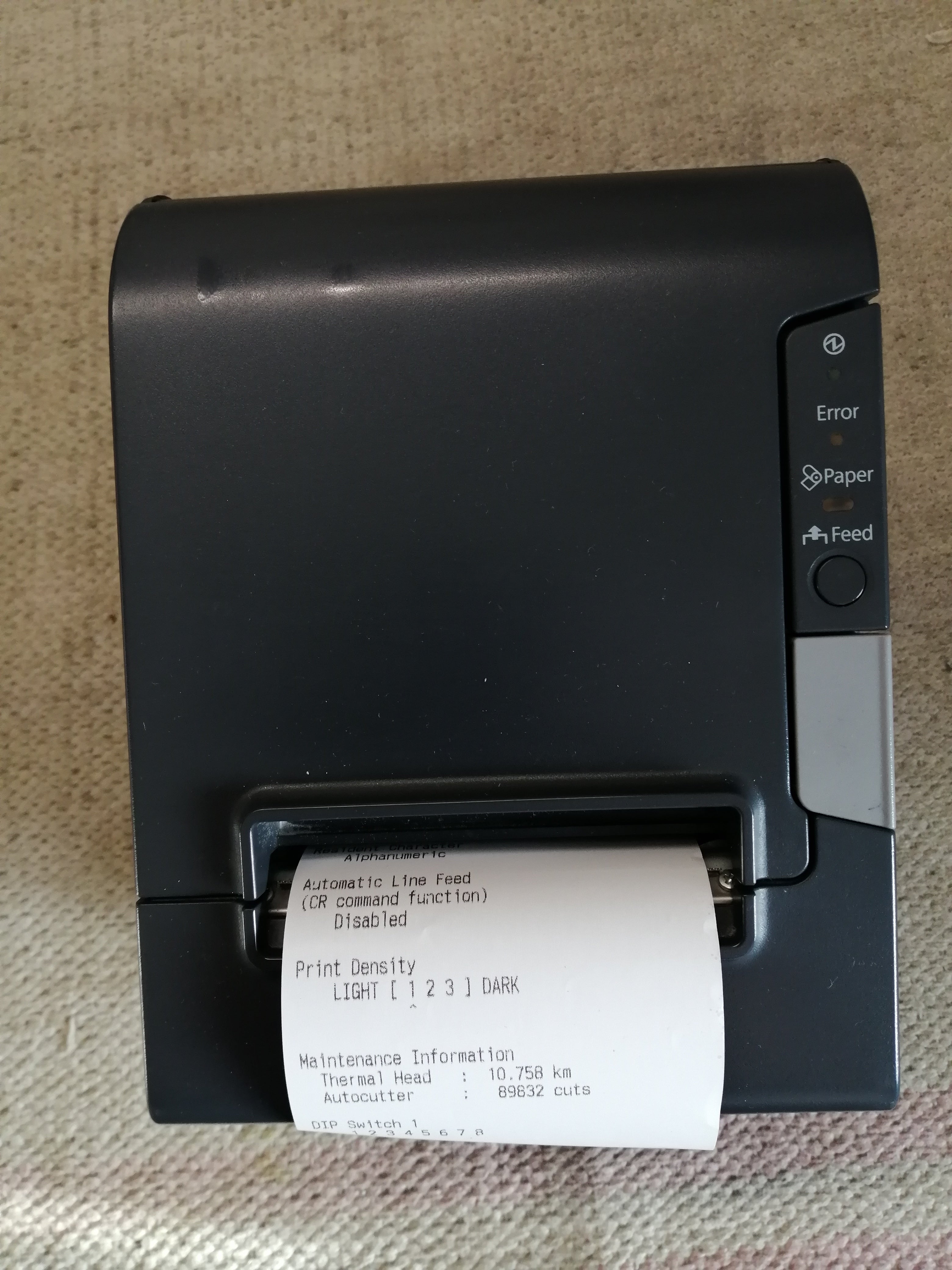 EPSON M244A THERMAL PRINTER , CAT 5 PORT,( TM-T88V USED WITH PSU )
