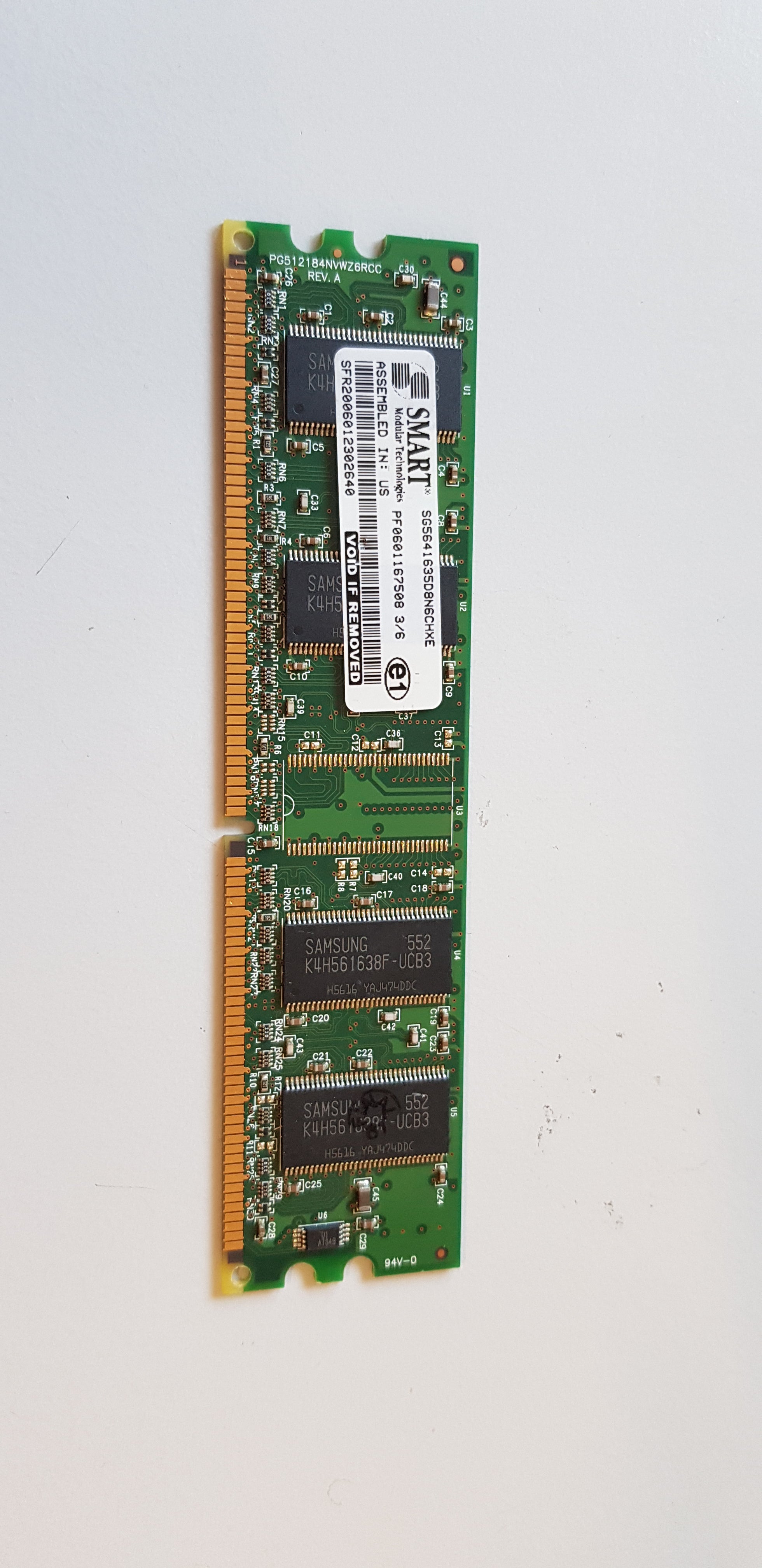 Smart 128MB 184Pin DDR PC2700 DIMM Memory Module (SG5641635D8N6CHXE)