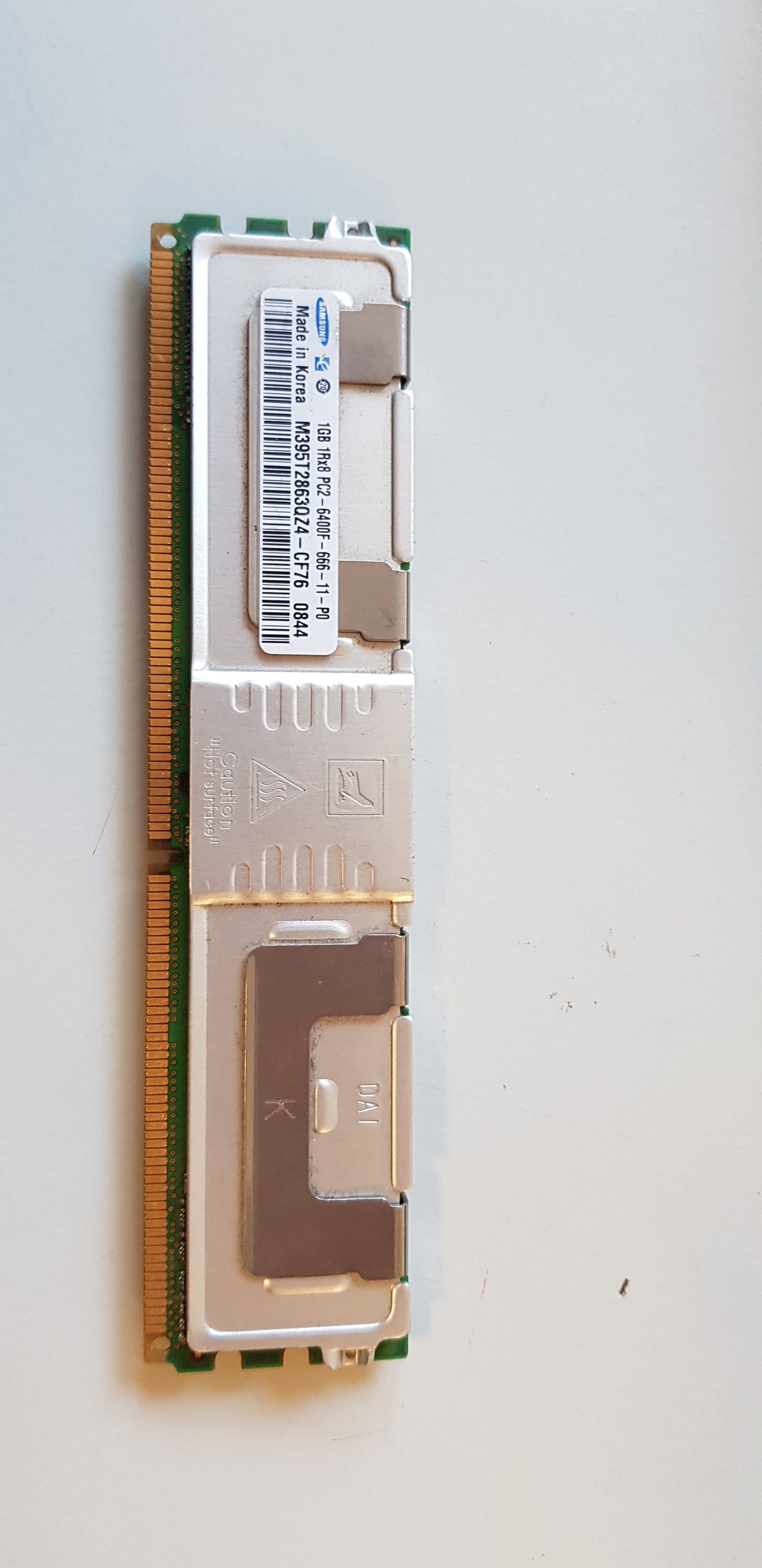 Samsung 1GB 1Rx8 PC2-6400F ECC Fully Buffered 240Pin DDR2 DIMM Memory Module (M395T2863QZA-CF76)