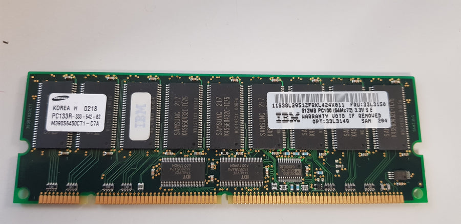 Samsung IBM LABELLED 512MB PC133R SDRAM Registered ECC 133Mhz Server Memory (M390S6450CT1-C7A   33L3150 )