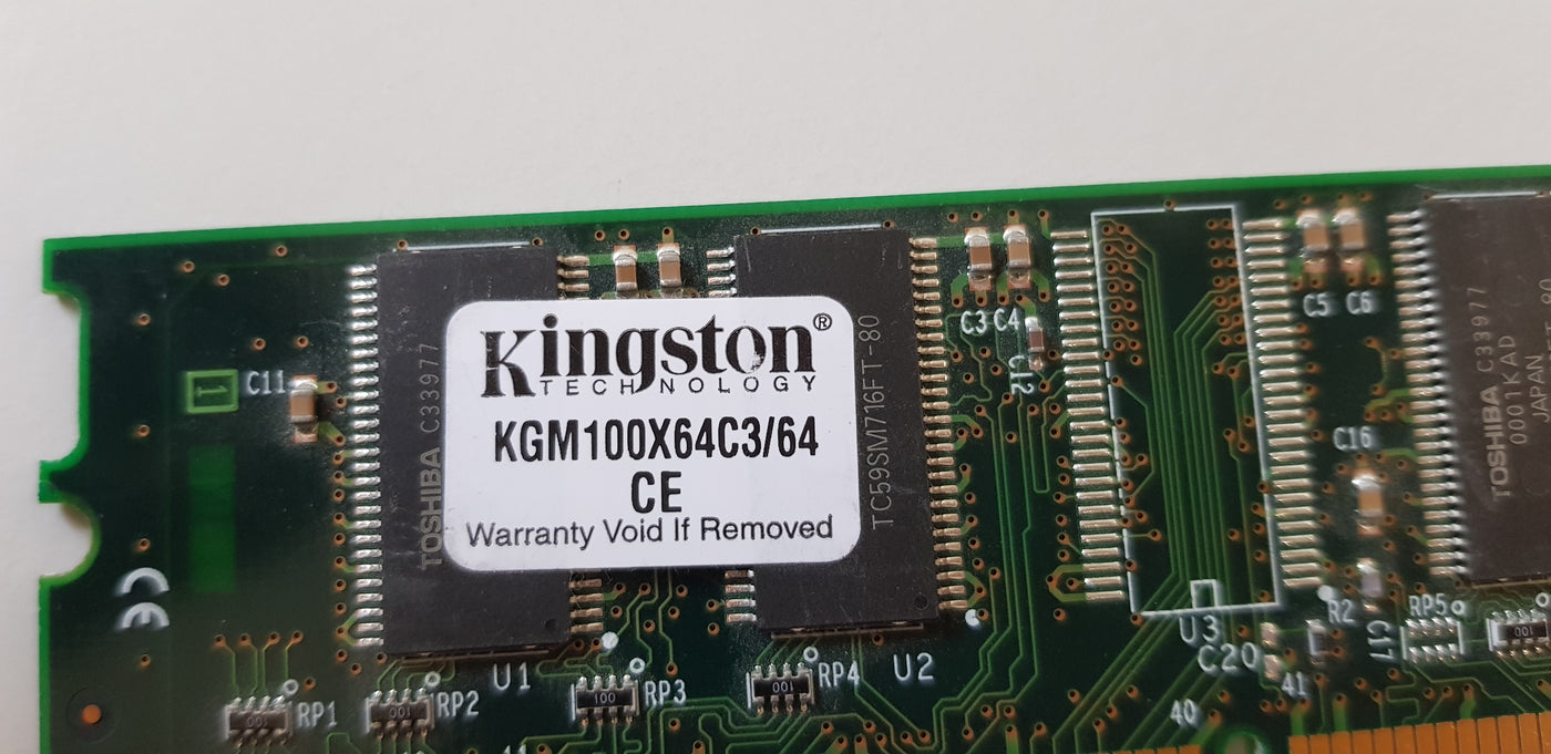 Kingston 128MB 168pin PC100 CL2 16c 8x8 SDRAM DIMM KGM100X64C3/64 9902111