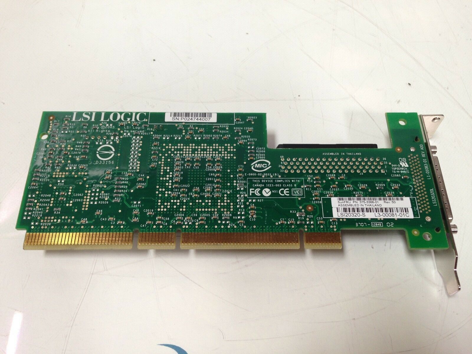 SUN LSI Logic PCI/PCI-X Single Ultra320 SCSI Adapter ( 375-3366 New )